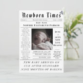 Newborn Times Birth Aankondiging (Staand voorkant)