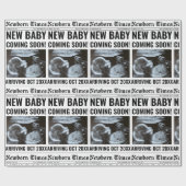 Newborn Times Newspaper Baby Photo Personalized Cadeaupapier (Vlak)