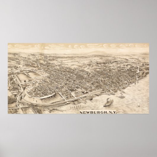 Newburgh, New YorkPanoramic MapNewburgh, NY Poster (Voorkant)