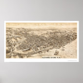 Newburgh, NY Panoramic Map - 1900 Poster (Voorkant)