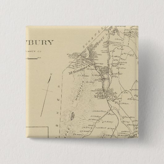 Newbury Vierkante Button 5,1 Cm (Voorkant)