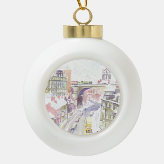 Newcastle AEC Regent Kerstmis bauble Keramische Bal Ornament (Voorkant)