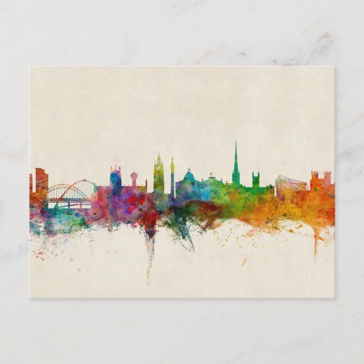 Newcastle England Skyline Briefkaart (Voorkant)