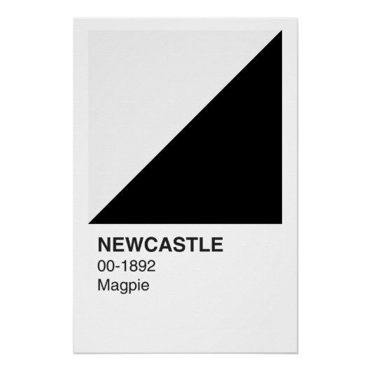 Newcastle Magpie - Witte grens Perfect Poster (Voorkant)