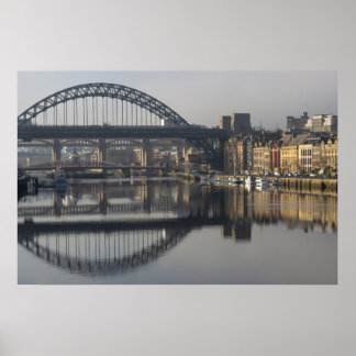 Newcastle Quayside & de Tyne Bridge Poster