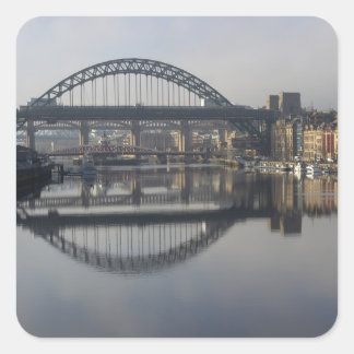 Newcastle Quayside & de Tyne Bridge Vierkante Sticker