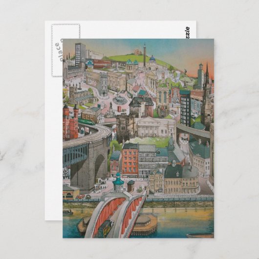 Newcastle sur Tyne à travers les années Carte post (Devant / Derrière)