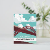 Newcastle upon Tyne bridge poster. Briefkaart (Staand voorkant)