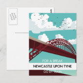 Newcastle upon Tyne bridge poster. Briefkaart (Voorkant / Achterkant)