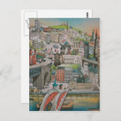 Newcastle upon Tyne through Years Post Card Briefkaart (Voorkant / Achterkant)
