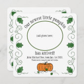 Newest Little Pumpkin Birth Announcement Thank You (Voorkant / Achterkant)