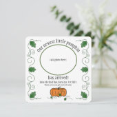 Newest Little Pumpkin Birth Announcement Thank You (Staand voorkant)