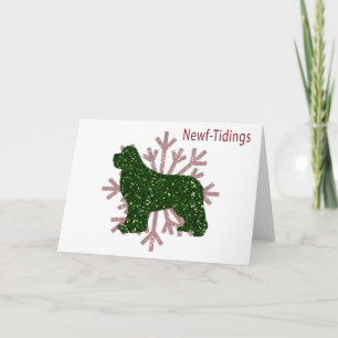 Newf-Tidings Glitter Kaart