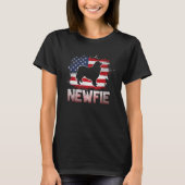 Newfie Dog USA Flag Newfoundland 1 T-shirt (Voorkant)