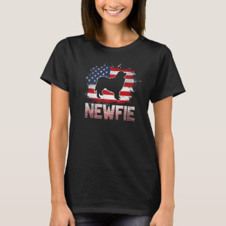 Newfie Dog USA Flag Newfoundland 1 T-shirt