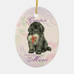 Newfie Heart Maman Ornement céramique