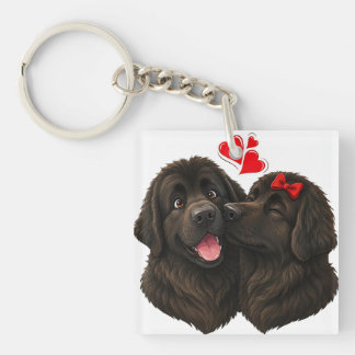 Newfie Kussen Puppy Liefde Sleutelhanger
