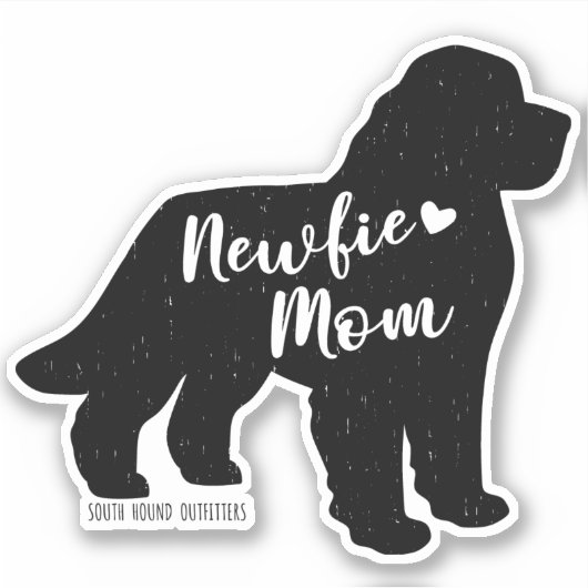 Newfie Moeder, Newfoundland Custom-Cut Vinyl Stick Sticker (Voorkant)