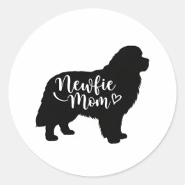 Newfie Mom - Newfoundland Mom - Newfie Dog Moms Ronde Sticker