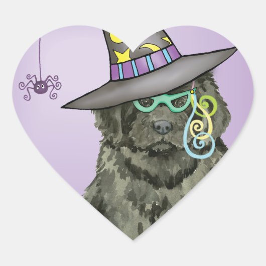 Newfie Witch Hart Sticker (Voorkant)