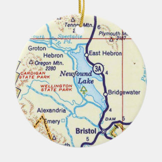 Newfound Lake, NH Kaart Kerst Ornament