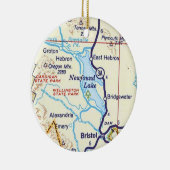 Newfound Lake, NH Map Ornement de Noël (Droite)