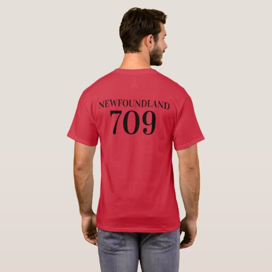 Newfoundland and labrabor T-shirt 709 (Achterkant volledig)