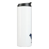 Newfoundland Black Waterverf Silhouette Thermosbeker (Gedraaid links)