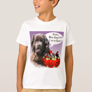Newfoundland (bruin) Halloween Snoep T-shirt