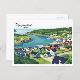 Newfoundland Canada illustratie reizen Briefkaart