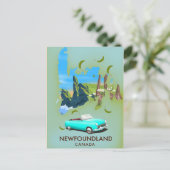 Newfoundland Canada kaart reisposter (Staand voorkant)