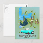 Newfoundland Canada kaart reisposter (Voorkant / Achterkant)