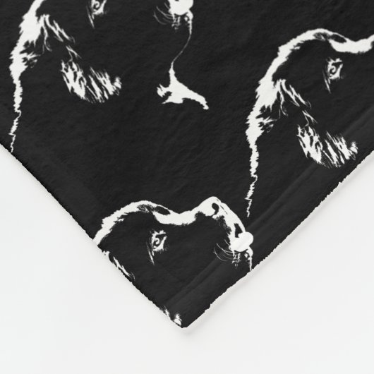 Newfoundland Dog Blanket Newfoundland Pup Blanket Fleece Deken (Hoek)