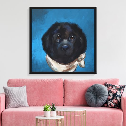 Newfoundland Dog Canvas Afdruk (Insitu (Woonkamer))
