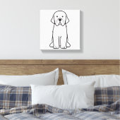 Newfoundland Dog Cartoon Canvas Afdruk (Insitu (Slaapkamer))