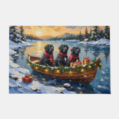Newfoundland Dog Christmas Boat Holiday Deurmat (Voorkant)