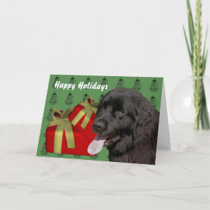 Newfoundland Dog Christmas Holiday Kaart