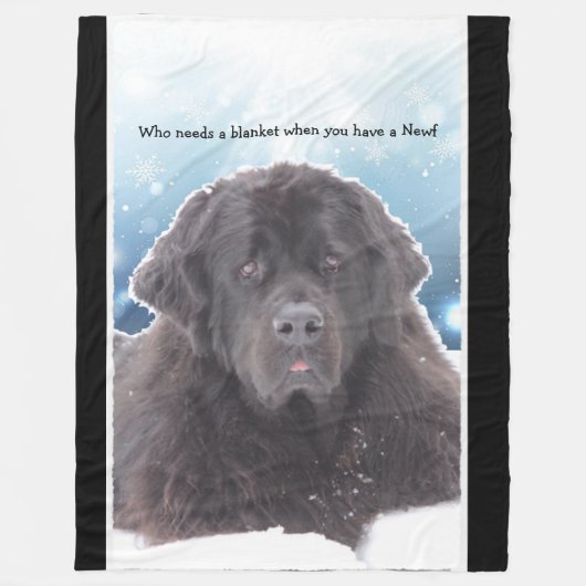 Newfoundland Dog Fleece Blanket Deken (Voorkant)
