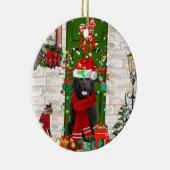 Newfoundland Dog Kerstmis Keramisch Ornament (Rechts)