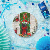 Newfoundland Dog Kerstmis Papieren Bordje (Feest)