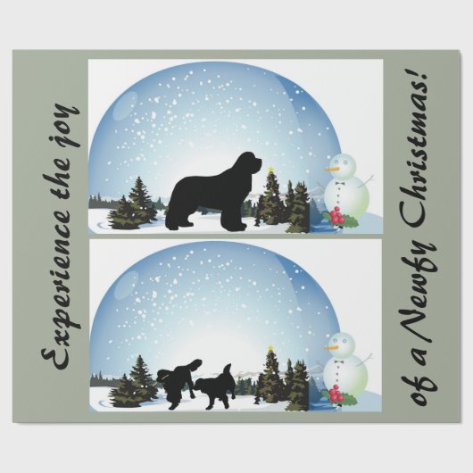 Newfoundland Dog-kerstpapier Cadeaupapier (Vlak)