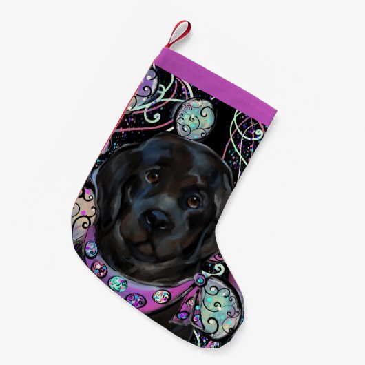 Newfoundland Dog Kleine Kerstsok (Voorkant (Hangend))