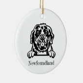 Newfoundland dog-ornament keramisch ornament (Rechts)