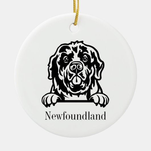 Newfoundland dog-ornament keramisch ornament (Voorkant)