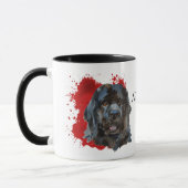 Newfoundland Dog Red Abstracte achtergrond Mok (Links)