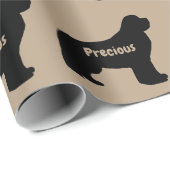 Newfoundland Dog Silhouette Cadeaupapier (Rol Hoek)