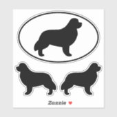 Newfoundland Dog Silhouettes Newf Vinyl Stickers (Vel)
