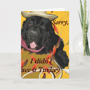 Newfoundland Dog Thanksgiving Card Feestdagen Kaart