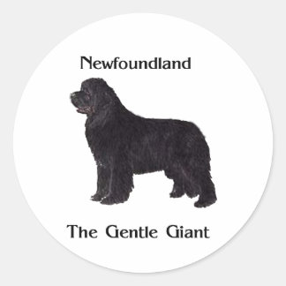 Newfoundland Dog the Gentle Giant Ronde Sticker
