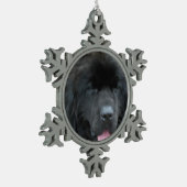 Newfoundland Dog Tin Sneeuwvlok Ornament (Links)